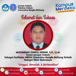 Muhammad Syaiful Anwar, Dosen FH UBB Peraih MBKM Awards 2021 Bidang Riset